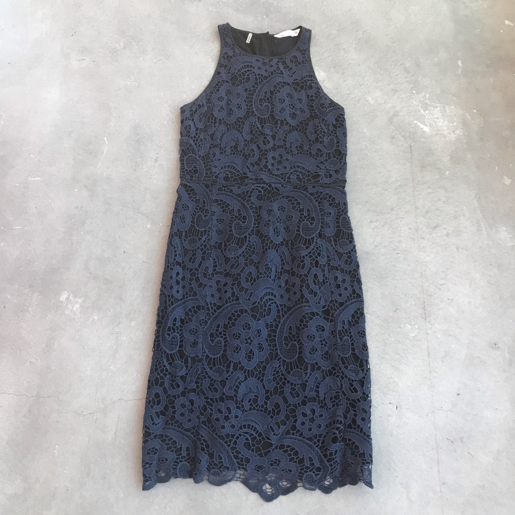 Rebecca Taylor Blue Lace Sheath Dress Size 2